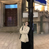 Elegant Jane Graceful Mid-Length Coat with Stand Collar in Cotton Blend - Versatile Fashion Cold Weather Style