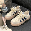 Lightweight Casual Sneakers in Khaki & Blue, Student & Athlete Shoes, Korean Style with Non-Slip Sole & Breathable Mesh.