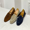 Chic Suede Slip-On Men's Loafers in Dark Blue - Lightweight & Stylish Footwear