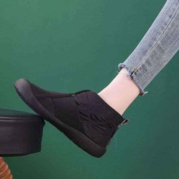 Warm Cotton Winter Boots - Waterproof Non-slip Stylish Design - Black Khaki Beige - Sizes 35-44 - Soft Plush Lining - Durable Sole.