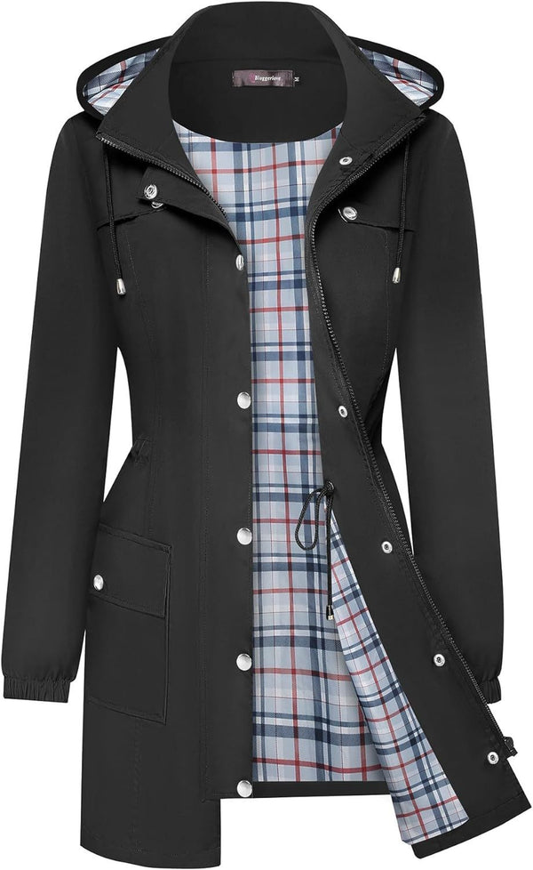 Stylish Women's Anorak in Wine Red - Windproof & Rainproof Coat - Sizes XS to XXL - Japanese & Korean Style - High-Quality Polyester