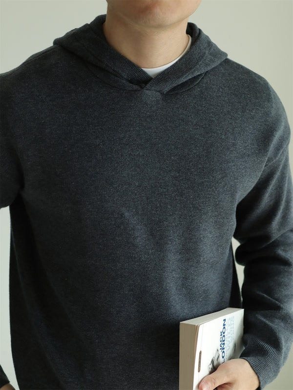 Men's Retro Pullover Hooded Sweater in Camel - Cozy Knitwear for Men