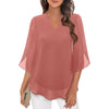 Radiant Petal-Sleeve Chiffon Top for Women in Vibrant Colors