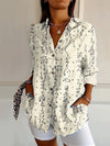Chic 3D Floral Printed Long-sleeve Top - Women's Summer Fashion