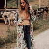 Women's Retro Geometric Pattern Knitted Cardigan - Autumn Fashion - Polyester - Long Sleeve - Fall Wardrobe