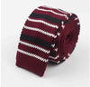 Classy Striped Knitted Tie for Men - Polyester Silk, Slim & Elegant, Bold Striped Pattern - 145CM Length, 5.5CM Width