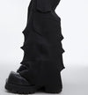 Sleek Deconstructed Pleat Polyester Trousers in Black & White - Unisex Casual Street Style Fashion Fit - Avant-Garde Trendy Design