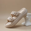 Women's Double Buckle Beach Sandals - Comfortable & Non-slip EVA Slippers