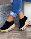 Braided Lace-Up Wedge Shoes with English Muffin Heel, Sport-Friendly EVA Soles - Chic and Comfortable Women's Footwear Size 36-42