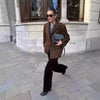 Elegant Ladies' Faux Suede Coat - Vintage Style Jacket with Pocket