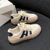 Lightweight Khaki & Blue Sneakers Student Athlete Style