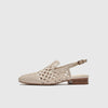 Chic French Woven Toe Roman Sandals in Light Apricot for Women
