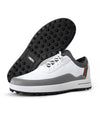 Men's Waterproof Golf Shoes with Movable Spikes in White and Grey - XZ184 Series