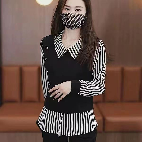 Chic Western-Style Ladies' Shirt, Slim Fit, Polyester, Multiple Colors