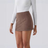 Chic A-Line Corduroy Skirt for Women in Black - European & American Style, Short Length, Sizes S-XL