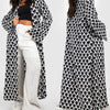 Stylish Geometric Design Long Coat Pajamas - Polyester Fiber Blend - Multiple Patterns - XXS-XXXL Sizes - Four Seasons Cardigan