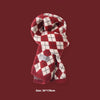 Winter Plaid Wool Scarf - Warm & Cozy Red Snowflake Design - Couples Gift