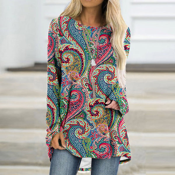 Stylish Women's 3D Print Pullover T-shirt, Polyester Fabric, Long Sleeves, Trendy Design, Vibrant Colors - Sizes S to 5XL