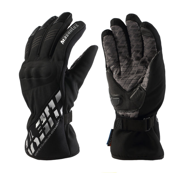 All-Weather Motorcycle Gloves - Waterproof & Insulated for Adults, Unisex. Windproof, Anti-Skid, Conductive feature. Shock-Absorbing & Comfortable.
