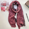 Vintage-Style Tie-Dye Cotton Linen Scarf in Wine Red - Retro Ethnic Fashion Accessory for Women in 190*90cm Size