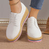 Chic Women's Braided Lace-Up Wedge Shoes with English Muffin Heel - Sporty & Stylish Footwear for Women - Sizes 36 to 42 - EVA Sole