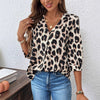 Leopard Print Long Sleeve Shirt - Elegant Poly Blend Fashion