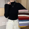 Cozy Women's Turtleneck Wool Pullover, Long-Sleeve Base Shirt - Redefine your winter style with this chic polyester pullover.
