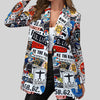 Stylish Printed Slim-Fit Jacket for Women - Casual Fashion Piece in Array of Colors