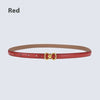 Stylish Women's Double-Ring Genuine Leather Belt - Fresh and Classic Style Women's Belt. Smooth Buckle. Two-Layer Cowhide.