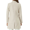 Chic European & American Slim-Fit Wool Coat - Creamy-White Polyester Fiber Coat with Stylish Buttons, Medium Thickness - Winter Fashion
