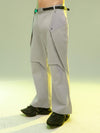 Chic Double-layer Minimalist Suit Pants in White Gray for Men and Women - Autumn Style with Loose Fit - Polyamide Spandex Blend