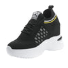Women's Flyknit Sneakers with Height-Increasing Insoles - White or Black - Stylish, Breathable, and Comfortable Footwear