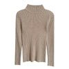 Cozy Women's Turtleneck Wool Pullover, Long Sleeve Base Shirt - Knitted Fabric, Winter Wear Fashion Top
