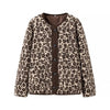 Trendy Leopard Print Women's Coat in White and Brown - Street Fashion Statement