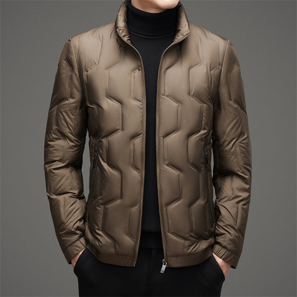 Warm Stand-Up Collar Winter Jacket for Gents - Stylish Men's Coat for Cold Weather