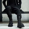 Trendy Men's Mid-Top Leather Platform Boots in Black - Fashionable, Comfortable, and Versatile Men's PU Leather Boots.