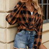 Trendy Striped & Plaid Long-Sleeve Shirt Coat in Bold Tones - High-Quality Cotton Top Fashion Piece