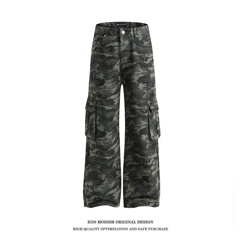 American Vintage Street Trendy Camouflage Workwear Trousers