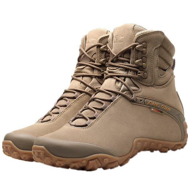 High-Top Waterproof Men's Hiking Shoes for Rough Terrains - Non-Slip Outdoor Boots