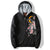 Premium Koi Fish Embroidered Hoodie Cardigan in Classic Black - Comfort Fit - Asian Style - Sizes M to 3XL