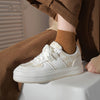 Trendy Japanese Style Beige Canvas Board Shoes with Chunky Sole. Women's Casual Lace-up Sneakers sizes 35-40 for Spring.