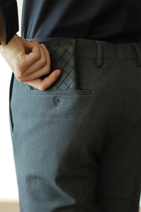 Men's Slim Fit Elastic Business Trousers, Versatile Business Attire - Polyester Visco Blend, Contemporary Style, Various Colors - Sizes 30-40
