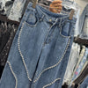 Autumn Casual Denim Wide Leg Trousers in Chic Blue - Women's Fashion Comfort | Denim Cotton Blend | Trendy & Versatile Style