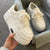 Hong Kong Style Elevated Sole Sneakers in Milky White and Black - Lightweight, Durable, Fashionable Shoes for Comfort and Style - Sizes 35-40.