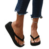Thick-Soled Black Flip Flops for Women and Couples, Korean Style Outdoor Sandals