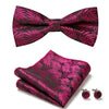 Elegant 3-Pc Floral Bow Tie Set for Men's Formal Wear