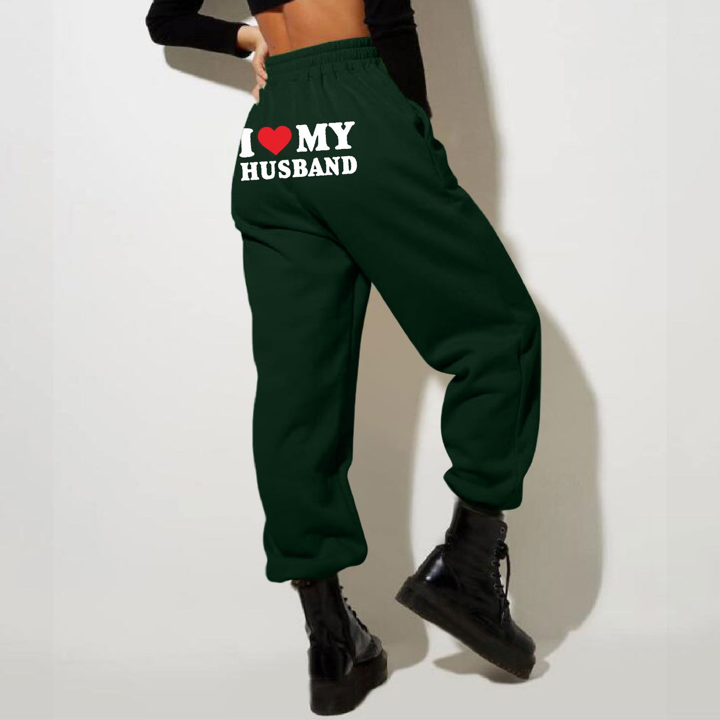 Unisex Printed Fleece Sweatpants in Various Colors, Warm and Cozy Winter Wear