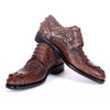 Elegant Men's Korean Style Brown Leather Dress Shoes with Crocodile Skin - Comfortable, Business Attire, Sizes 38-47.