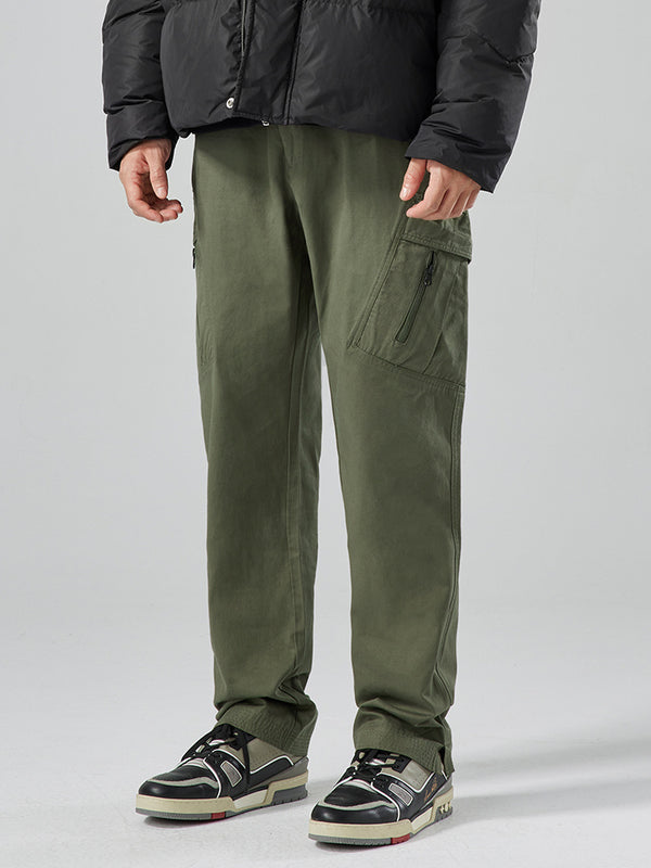 Stylish High Street Straight-leg Casual Trousers in Plain Pattern