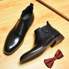 British Style Leather Martin Boots in Black and Brown, Men's Comfortable Footwear, Medium Heel, Quality Material